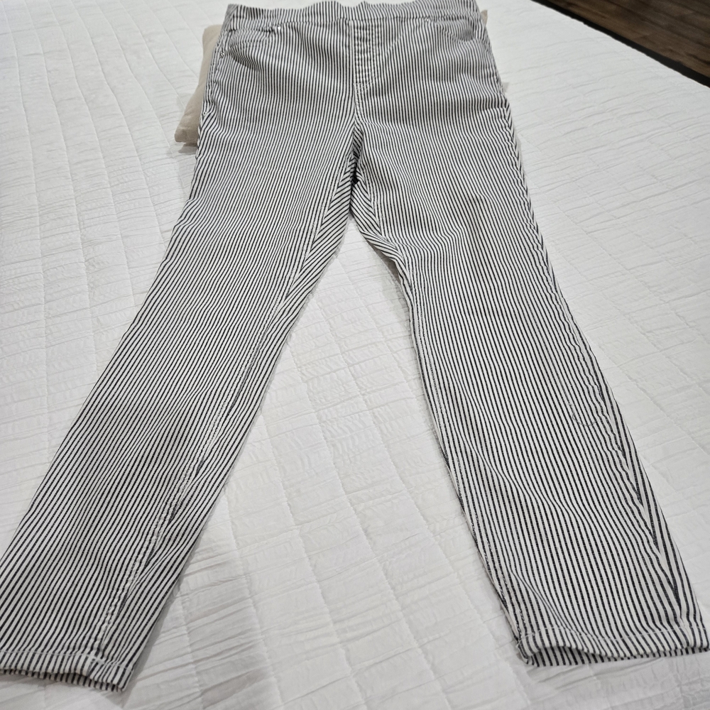 Women's Striped Black and White Pants